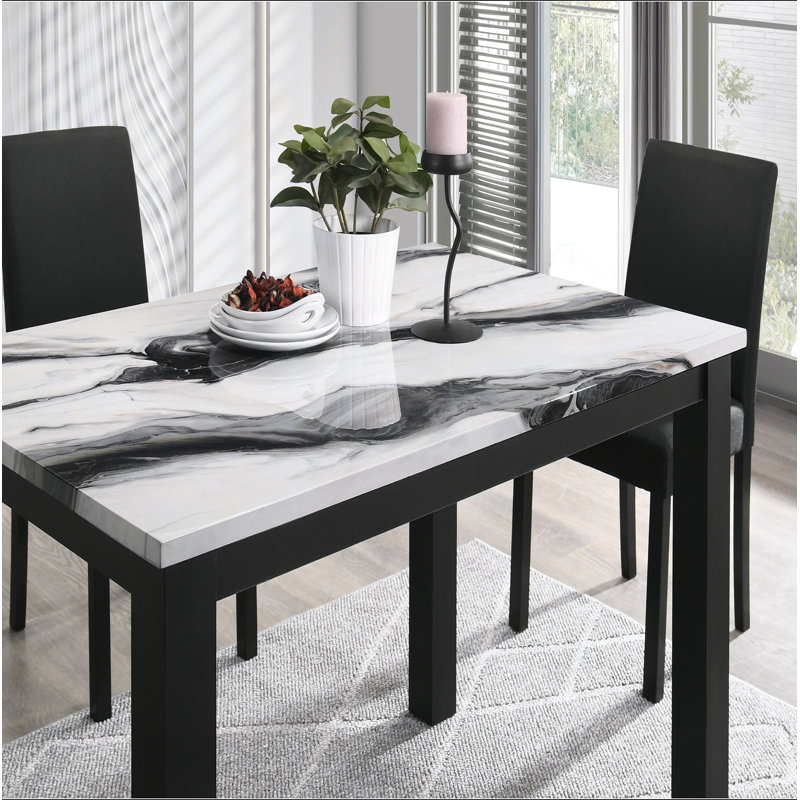 Chaises rembourrées moelleuses en tissu gris anthracite 5 pièces