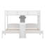 Triple lit superposé avec tablettes de rangement et bureau et lampe de lecture, lit superposé en bois avec lattes, échelles et garde-corps-24127406
