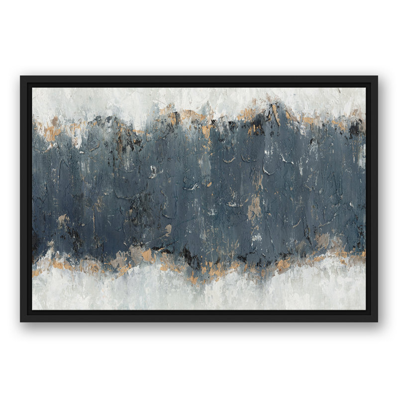 Toile flottante abstraite gris anthracite encadrée, H 17,75 po x l 25,75 po x P 1,75 po