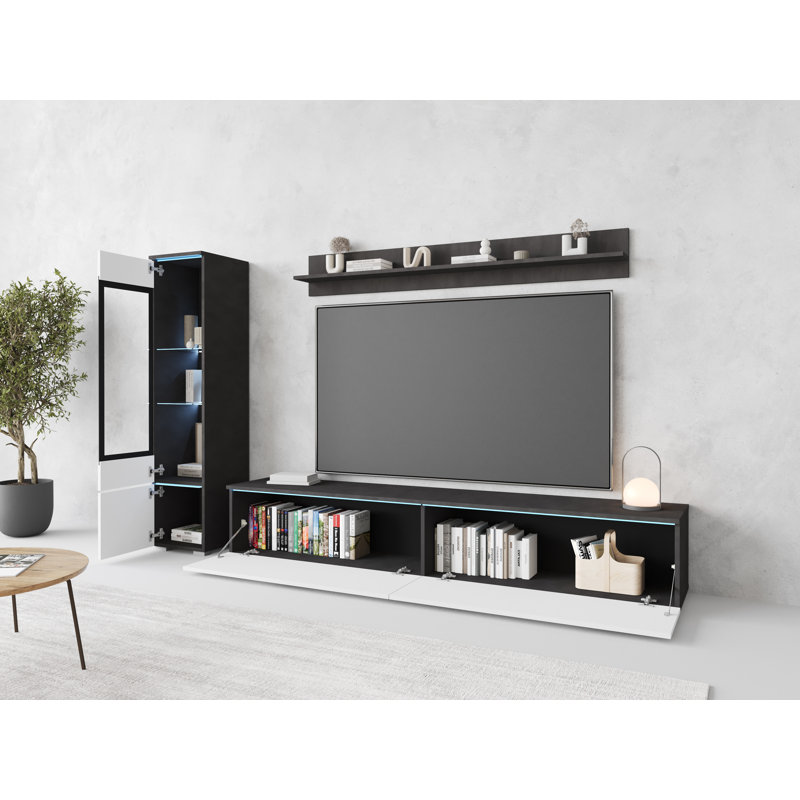 Denrow Entertainment Centre for TVs up to 78", Matera/White Gloss