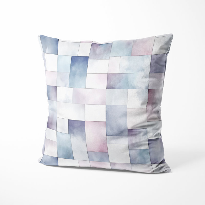 Coussin décoratif géométrique à motif géométrique, H 18 po x l 18 po
