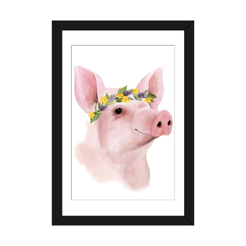 «Precious Barnyard III», impression sur toile, H 32 po x l 24 po x P 1 po, Papier avec cadre noir, Blanc