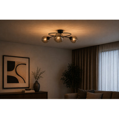 Glass Semi Flush Mount