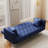 71-inch convertible love seat sofa, American retro blue velvet material, suitable for small living room, bedroom, office-1736278763-1710909979
