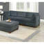 Ensemble de canapé modulaire en chenille de salon gris avec repose-pieds, confortable et polyvalent pour les espaces modernes