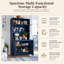 Armoire de cuisine autoportante avec poste de travail rabattable, prise de courant et tablette réglable-130166774