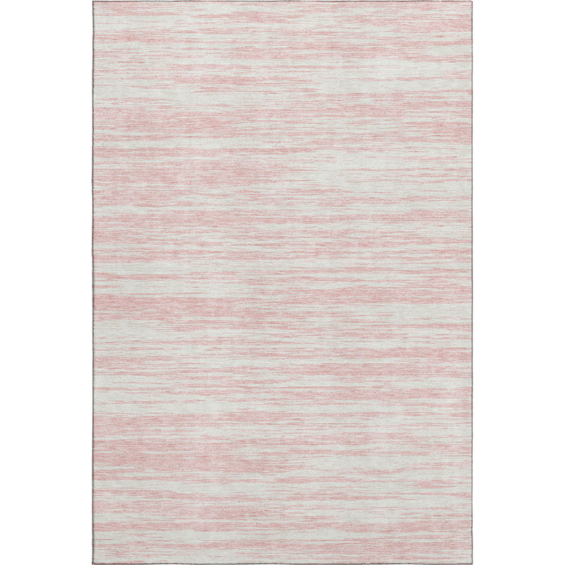 Premium Machine Washable Prisco Pink Rug, Rectangle 3' x 5'