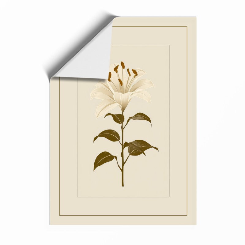 Single Stem in Bloom Botanical - Framed Print, Unframed, A4 - 29.7 x 21.0 cm