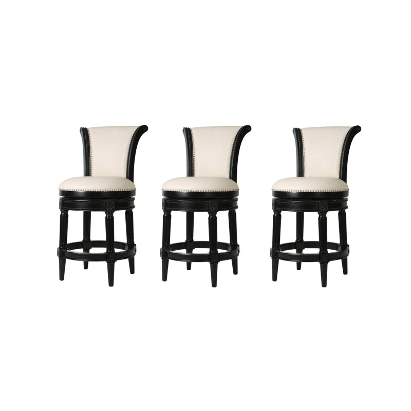 Tabouret de bar pivotant en bois massif Ted, 3, Tabouret de comptoir (siège d'une hauteur de 26 p