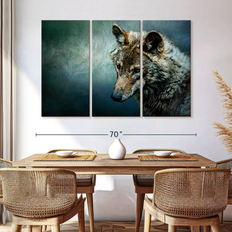 Lonely Night Wolf, 42" H x 65" W