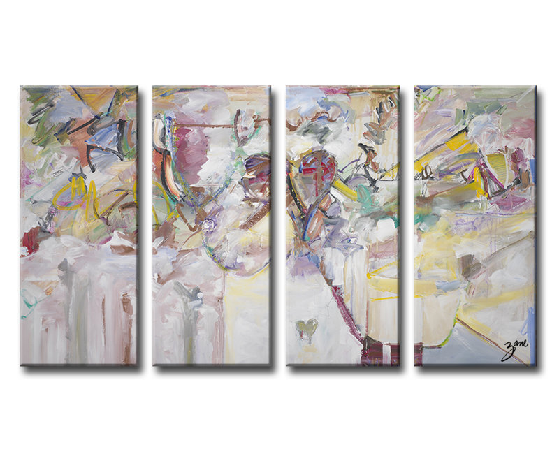 « abstract xxi »-impression sur toile tendue 4 pièces
