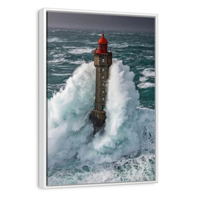 Storm At La Jument Lighthouse