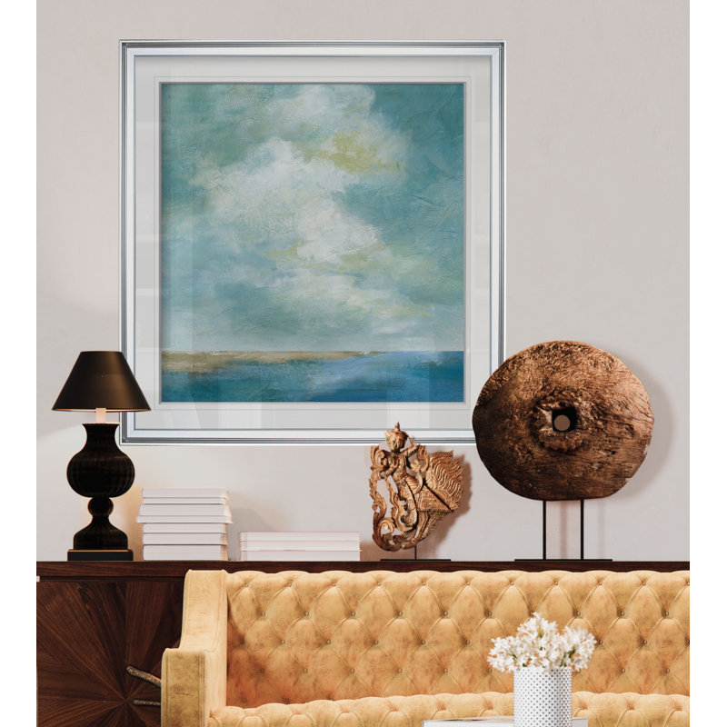 Cloudscape III-reproduction d’art sur papier, H 16 po x l 16 po x 1,5 po, Encadrement argenté