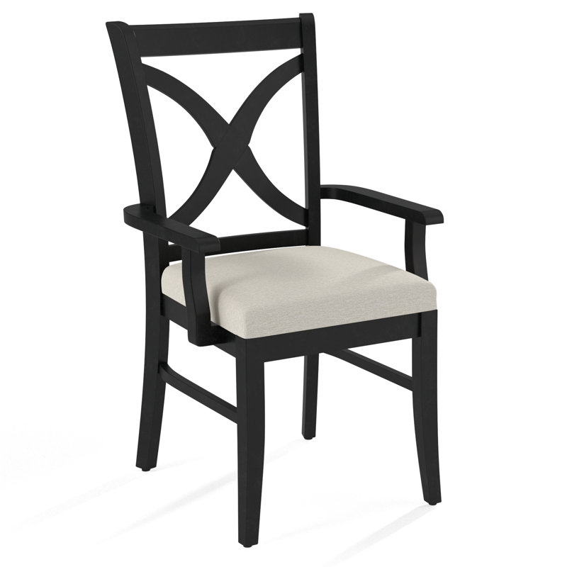 Fauteuil Hues, Finition noire, Tissu performance blanc 0851-94