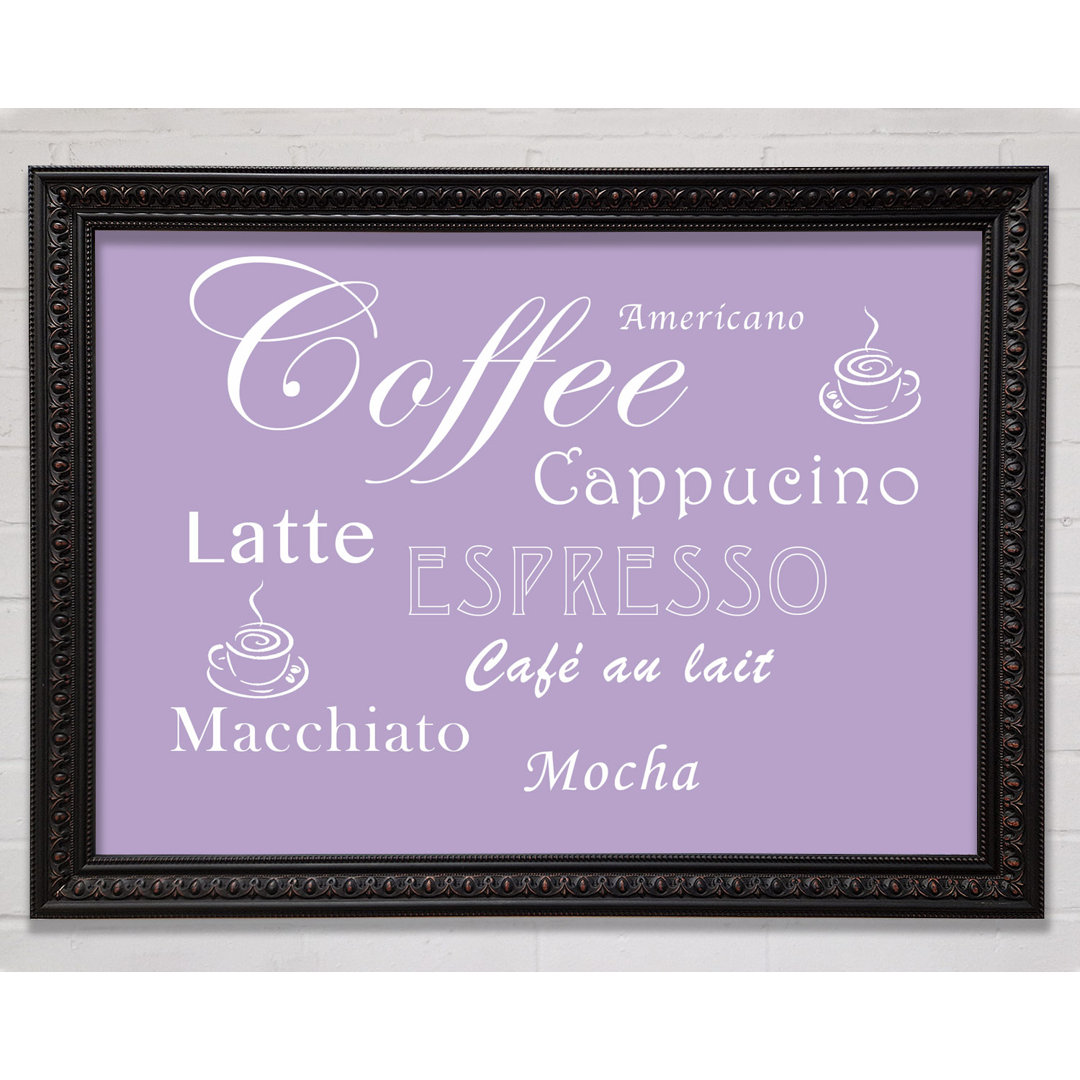 Kitchen Quote Coffee Delight Pink - Single Picture Frame Art Prints