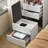 3 In 1 Vanity Desk With Plip Top Mirror,Small Make Up Vanity Set With Visible Glass Desktop
