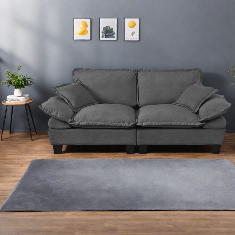 Comfort-First Sofas, causeuse incurvée moderne de 76 pouces pour la maison