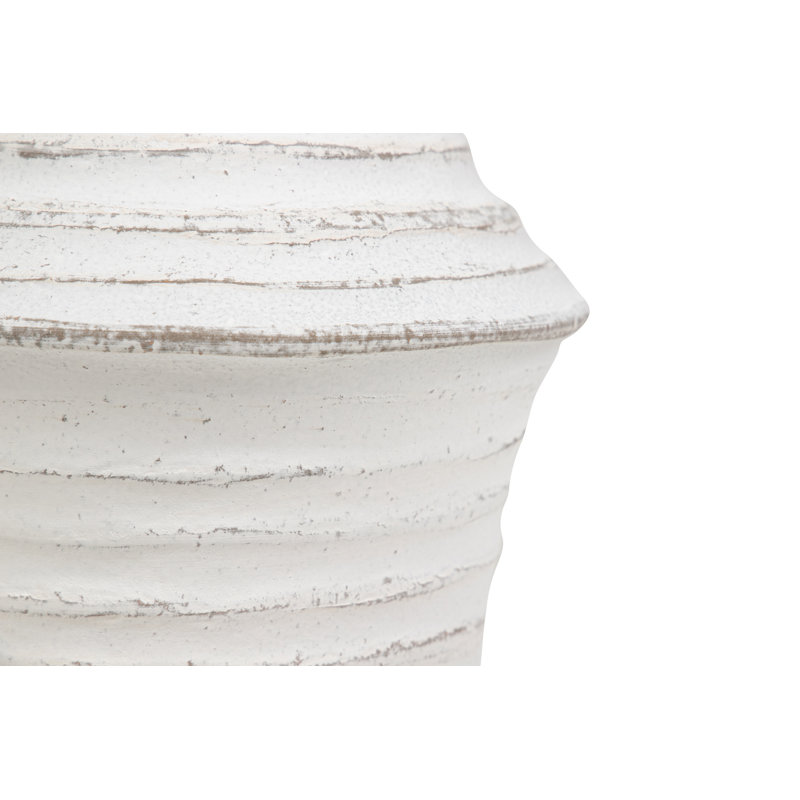 WHITE CERAMIC VASE, 40cm