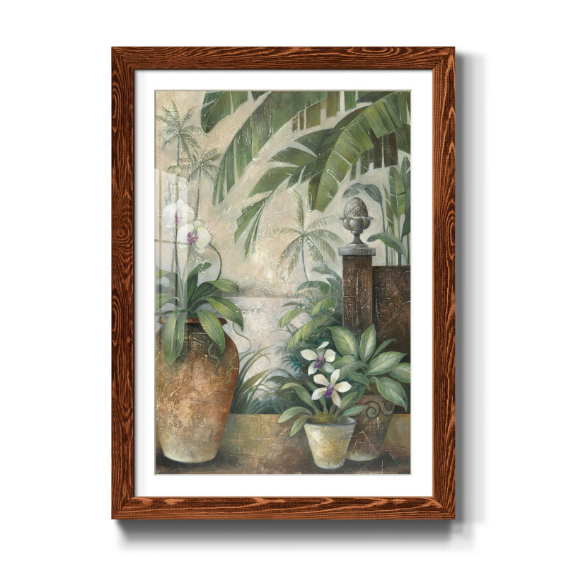 Orchidées au paradis II - Cadre photo, reproduction d'art sur papier, H 31,5 po x l 23,5 po x P 1,5 po, Érable