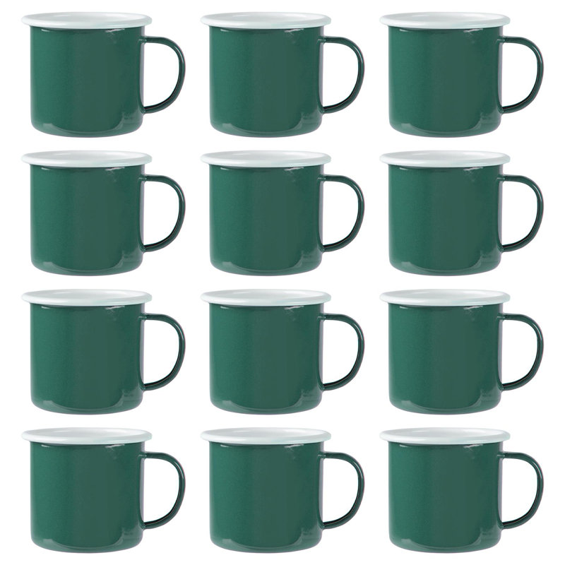 Enamelware Camping Mug, Green, 12