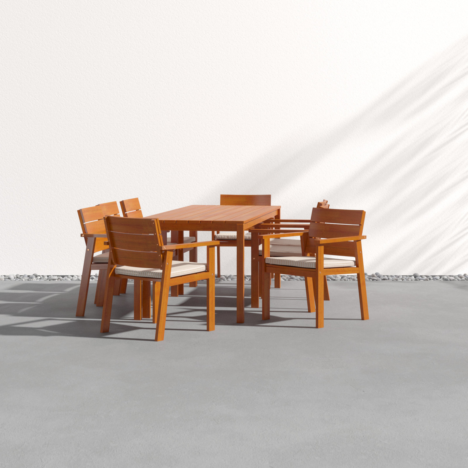 Anautica 83" Eucalyptus Patio Dining Set