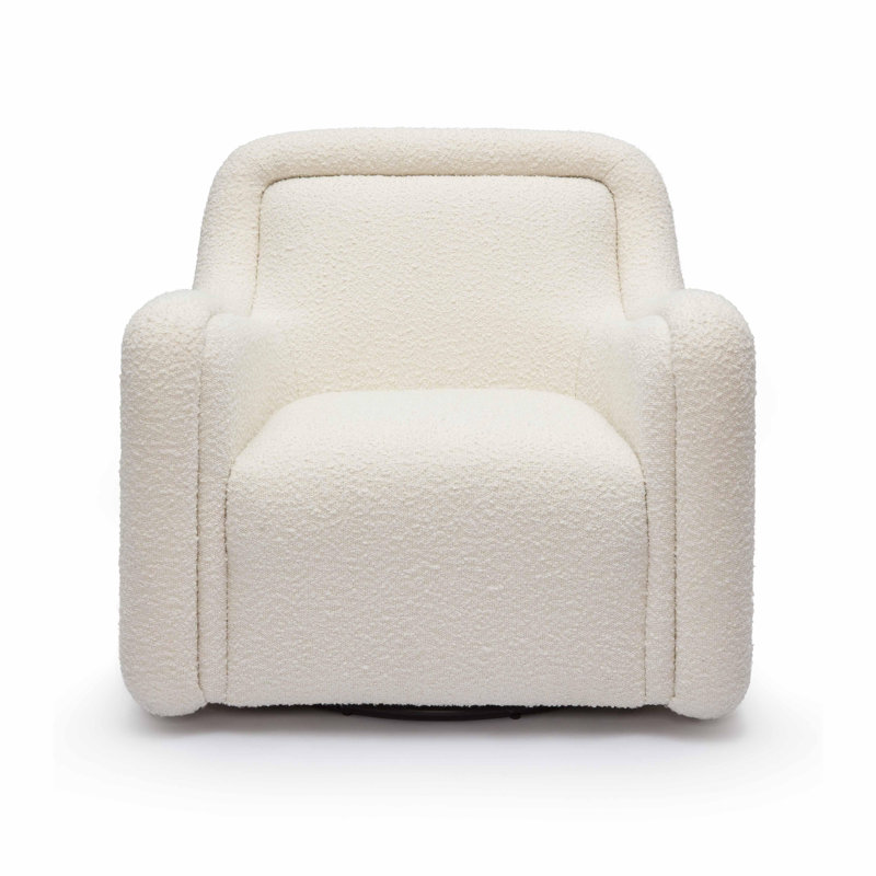  Fauteuil pivotant Boucle, Mélange de polyester crème 