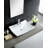 Modern Ceramic Rectangular Vessel Bathroom Sink with Overflow
