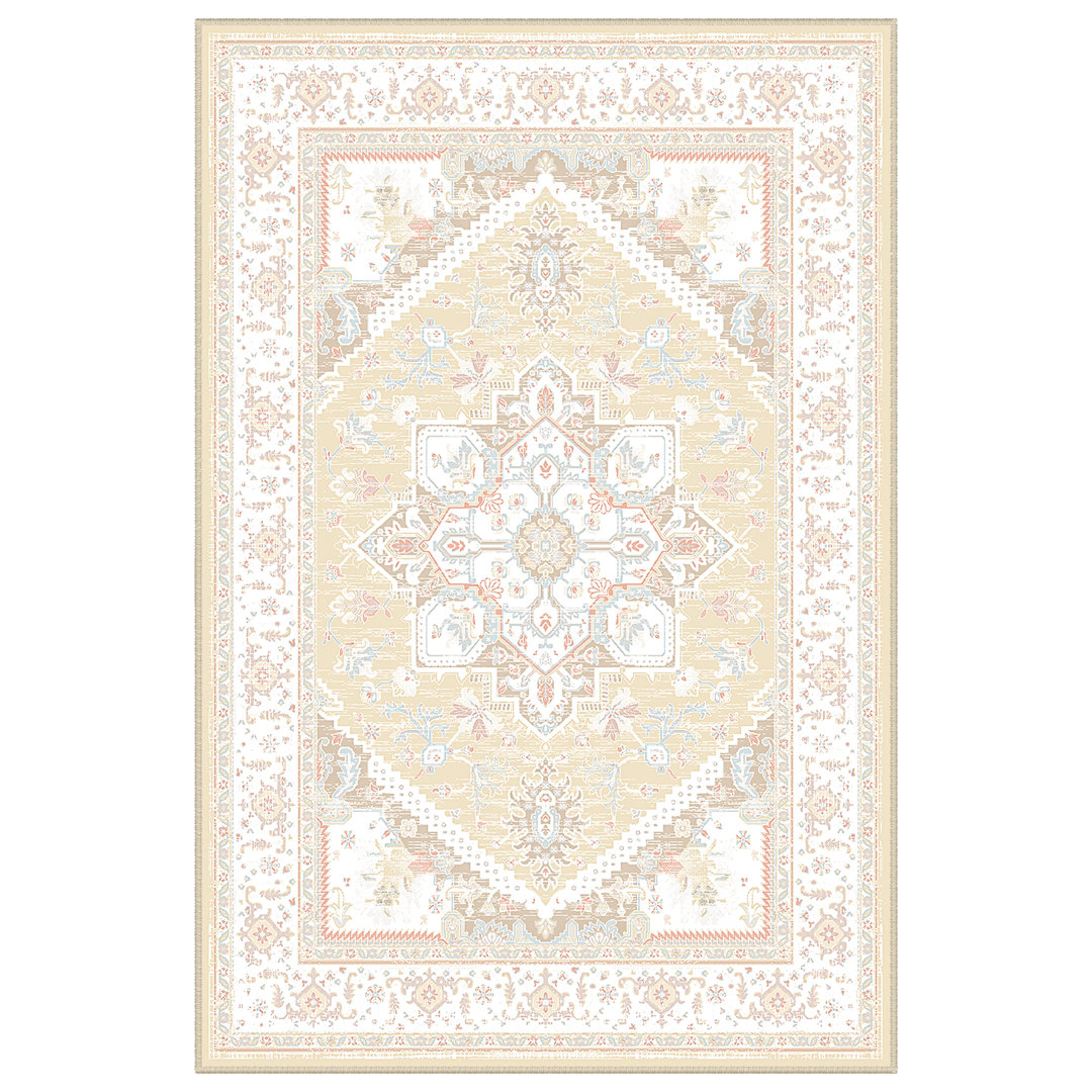 Machine Washable Non Slip Vintage Area Rugs for Living Room Bedroom Dining Room - Cream/Beige Bungalow Rose Rug 