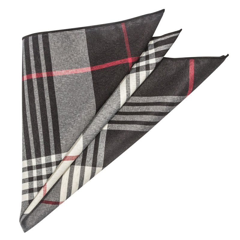 Zayas Polyester Plaid Square Napkin, Charcoal