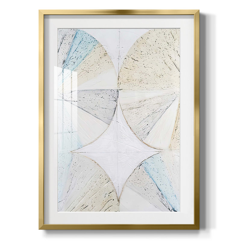 «Neutral Frame I», reproduction encadrée, Blanc, Papier avec cadre doré