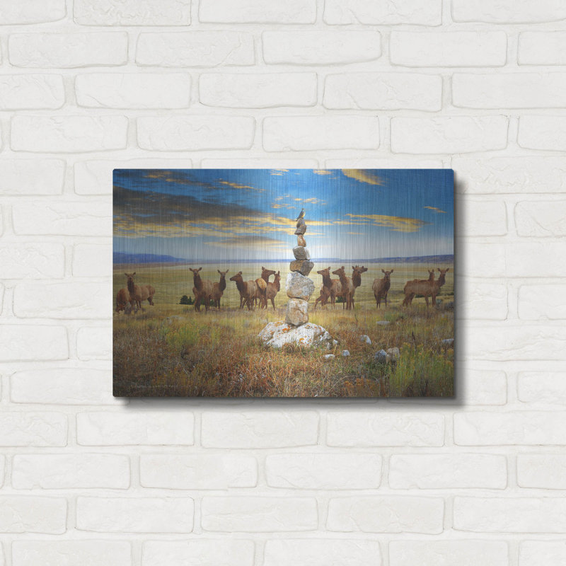 «Cairn Above Elk Refuge» par Chris Vest, H 16 po x l 24 po
