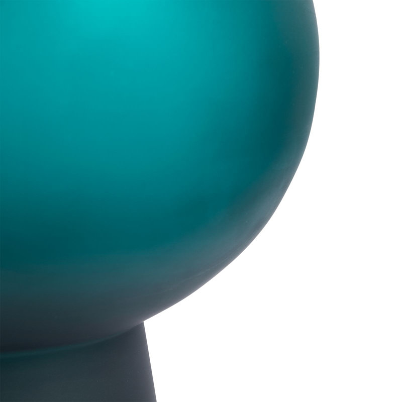 Sharri Handmade Glass Table Vase, Dark Persian Green, 12" H x 8" W x 8" D