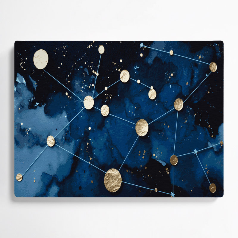 Art mural en métal Sci Fi Minimal constellation, H 132 po x l 168 po x P 0,05 po