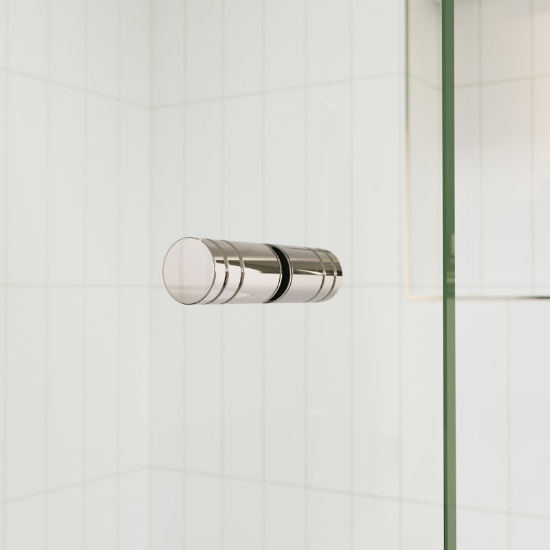 Illume 54.25 in. x 58.25 in. Fully Frameless Hinge Bathtub Door, Polished Nickel