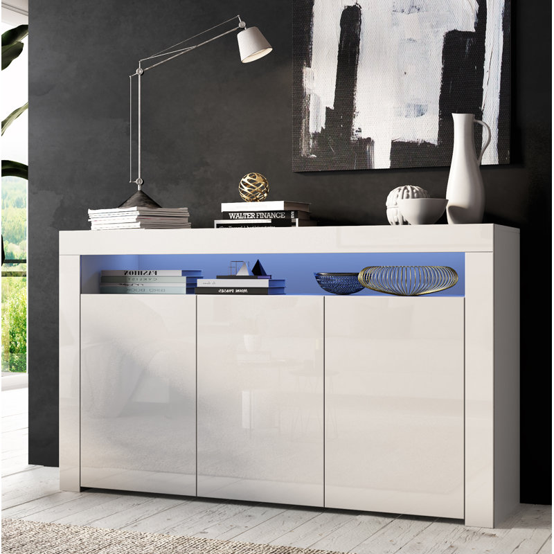 Dina 152cm Sideboard, White, Yes