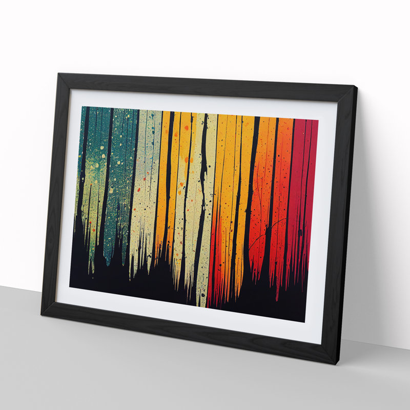 Abstract Forest Art Vol.3 - Single Picture Frame Print, 46cm H x 64cm W x 2cm D, Black