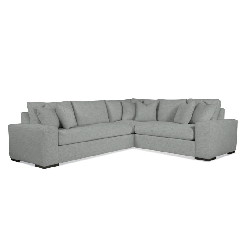 Memphis Sectional, Frost White, Right Hand Facing, Brown Geometric, 0456-33