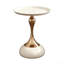 Table de bout de sablier de luxe italienne de 15,4 pouces, table de bout ronde en fer blanc crème pour le canapé de la chambre à coucher du salon-21264797