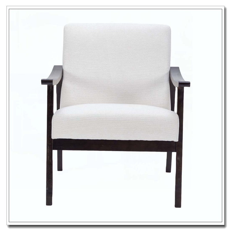 Chaise avec accoudoirs et dossier haut, Blanc ancien