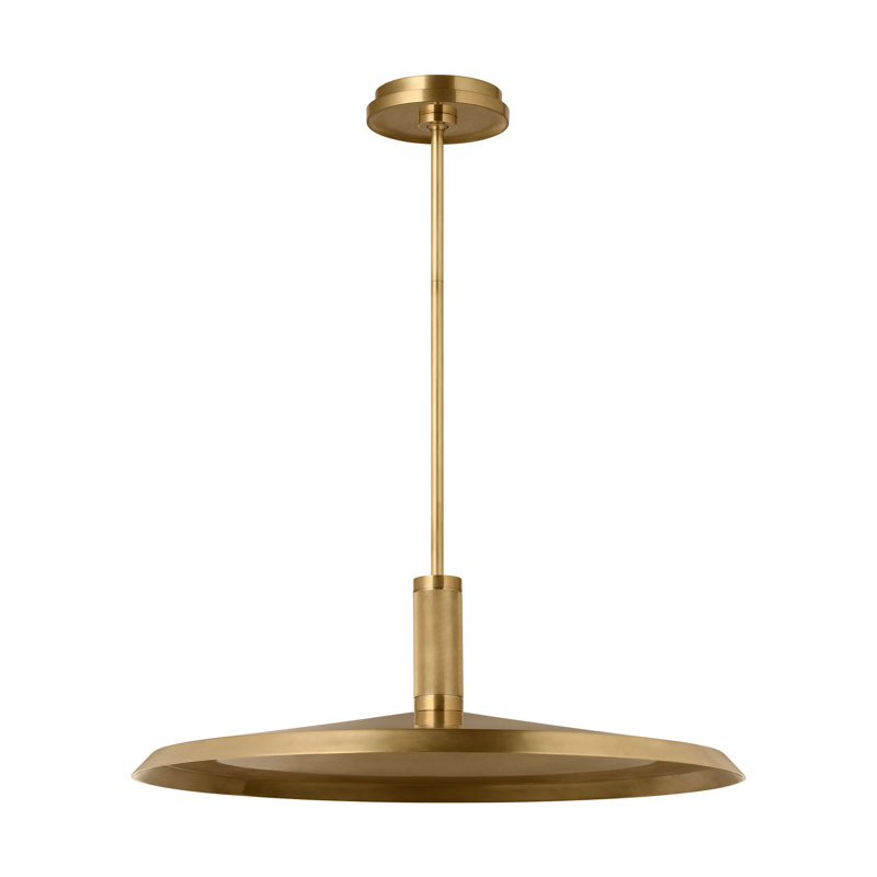 Saucer Direct 1 - Light LED Pendant, Hand Rubbed Antique Brass