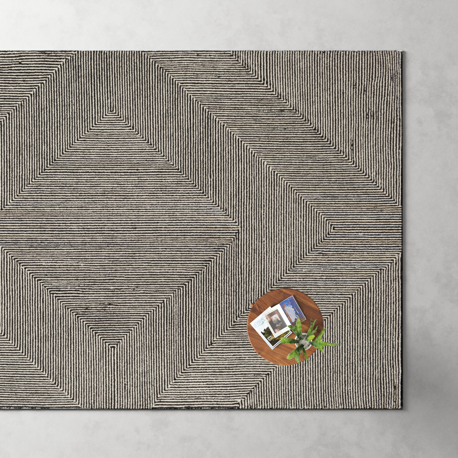 Peeta Hand-Tufted Geometric Rug, Rectangle 8'10" x 12'