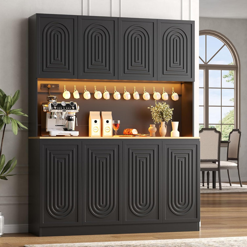 Armoire de cuisine 71 pouces, Noir