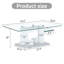  Table basse rectangulaire avec plateau en verre et pieds en panneau de fibres à densité moyenne blanc