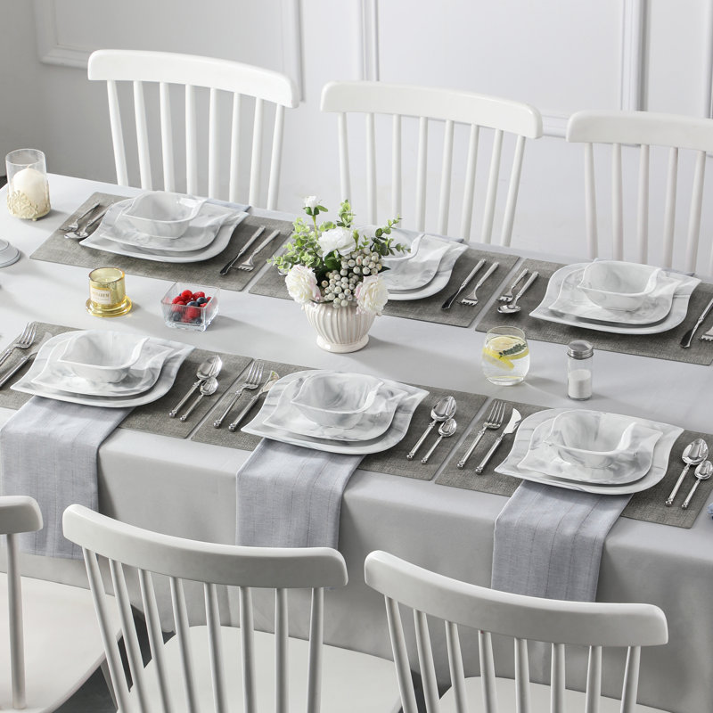 Porcelain China Dinnerware Set Piece - Service for 6