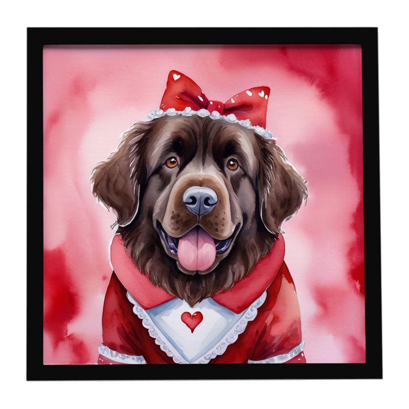 Newfoundland My Valentine Framed Metal Print