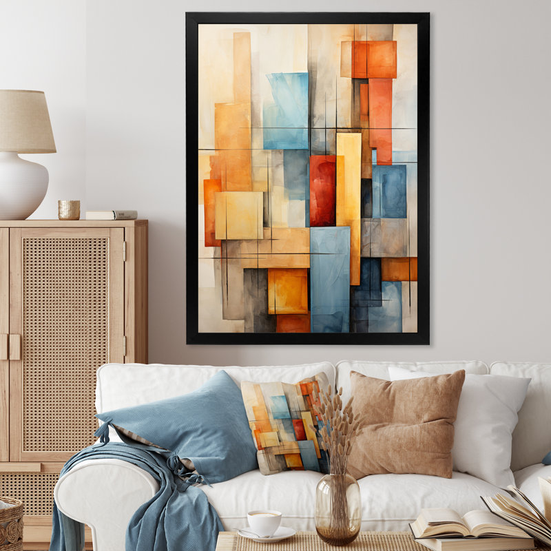 «Hearl Cubism Fragmented Perspectives III», reproduction sur toile, Cadre photo noir, H 20 po x l 12 po x P 1 po