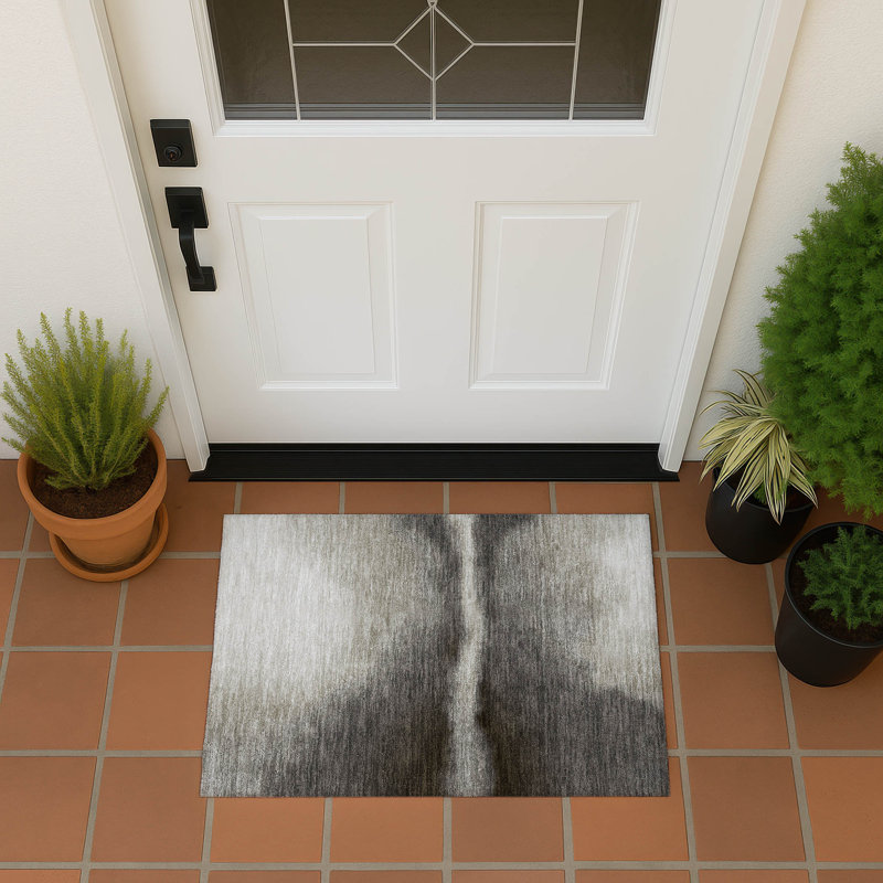 Machine Washable Indoor/Outdoor Lockway ACN2419 Abstract Rug, Rectangle 1'8" x 2'6"