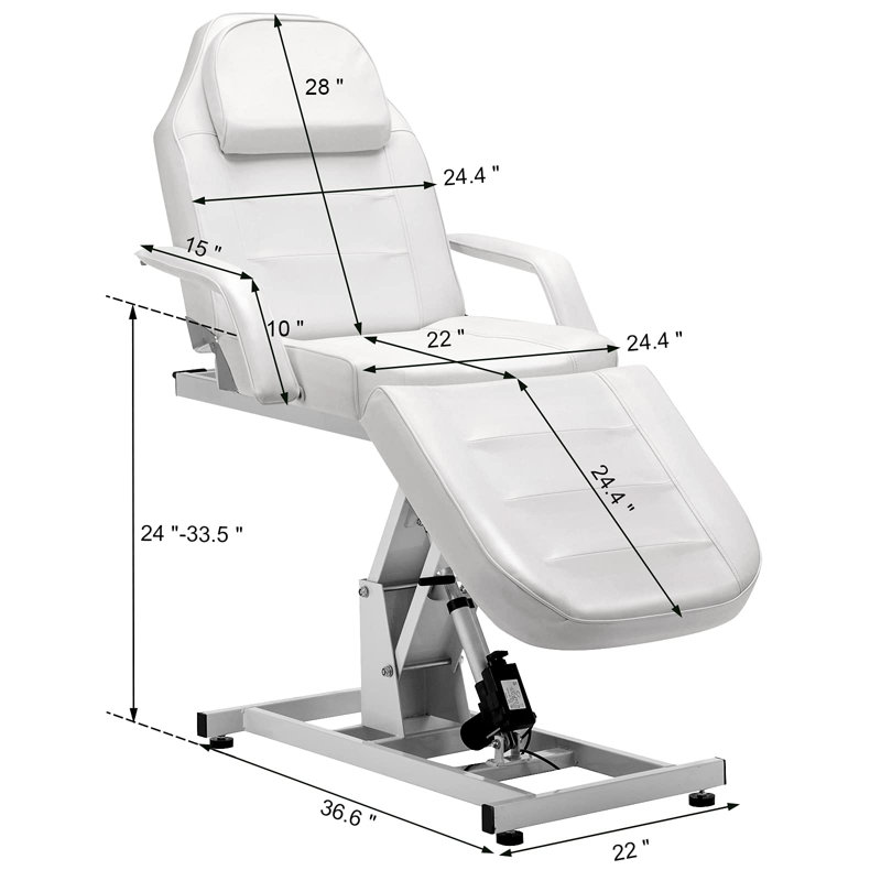 Upholstered Massage Chair, White 