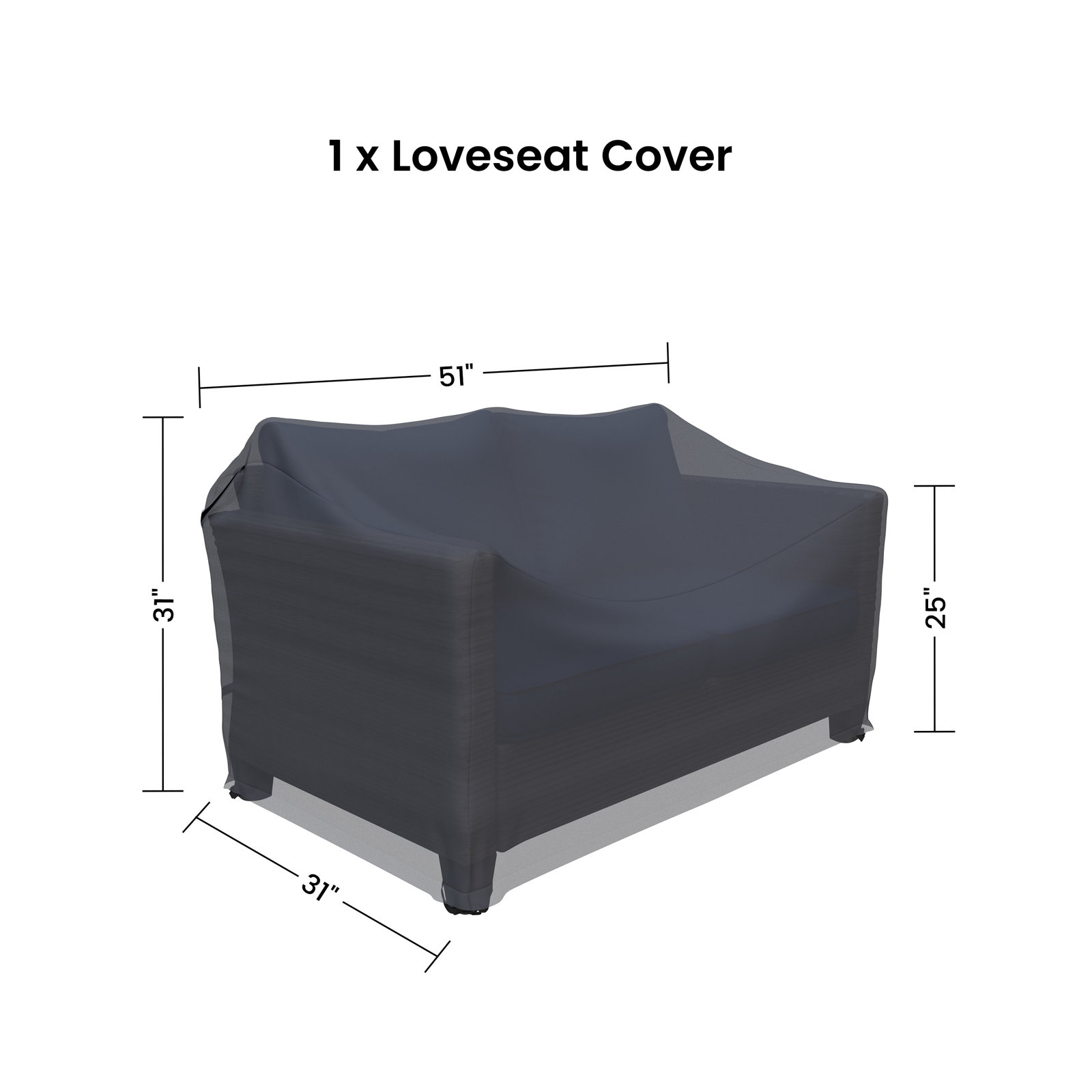 50" All-Weather Wicker Loveseat Cover