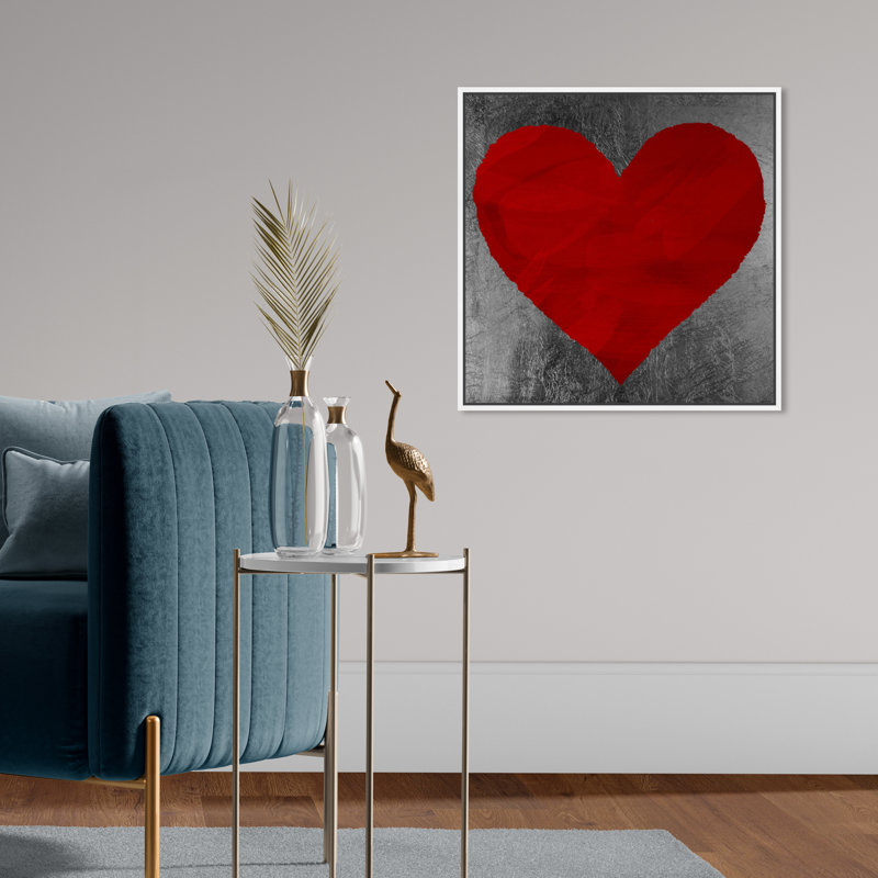 «Forever in Love Hearts», impression sur toile, H 20 po x l 20 po, Toile encadrée, Blanc